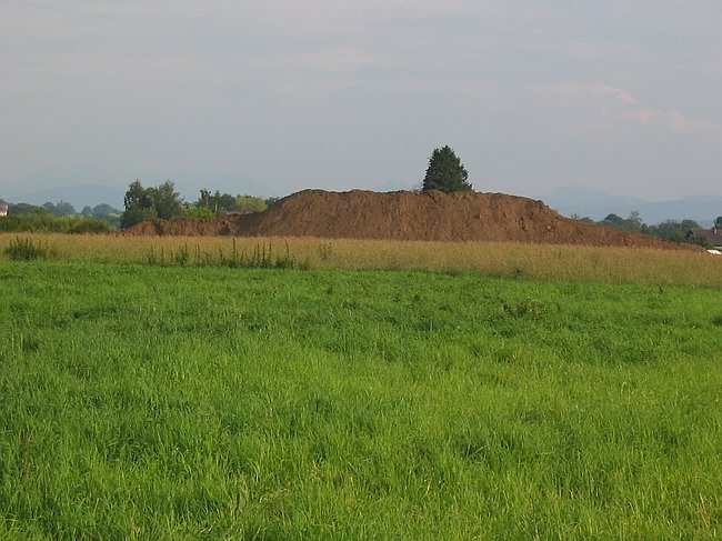 1.8.2004: Aufgesch&uuml;tteter Demoh�gel (ca. 6m hoch)